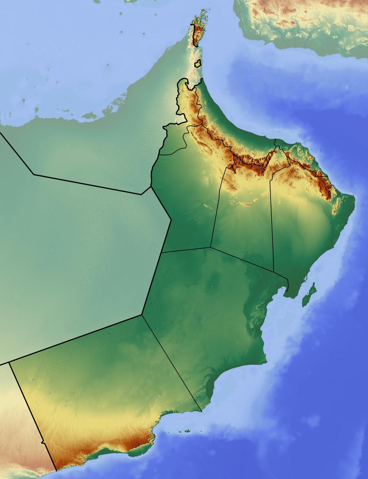 térkép Omán topográfiai