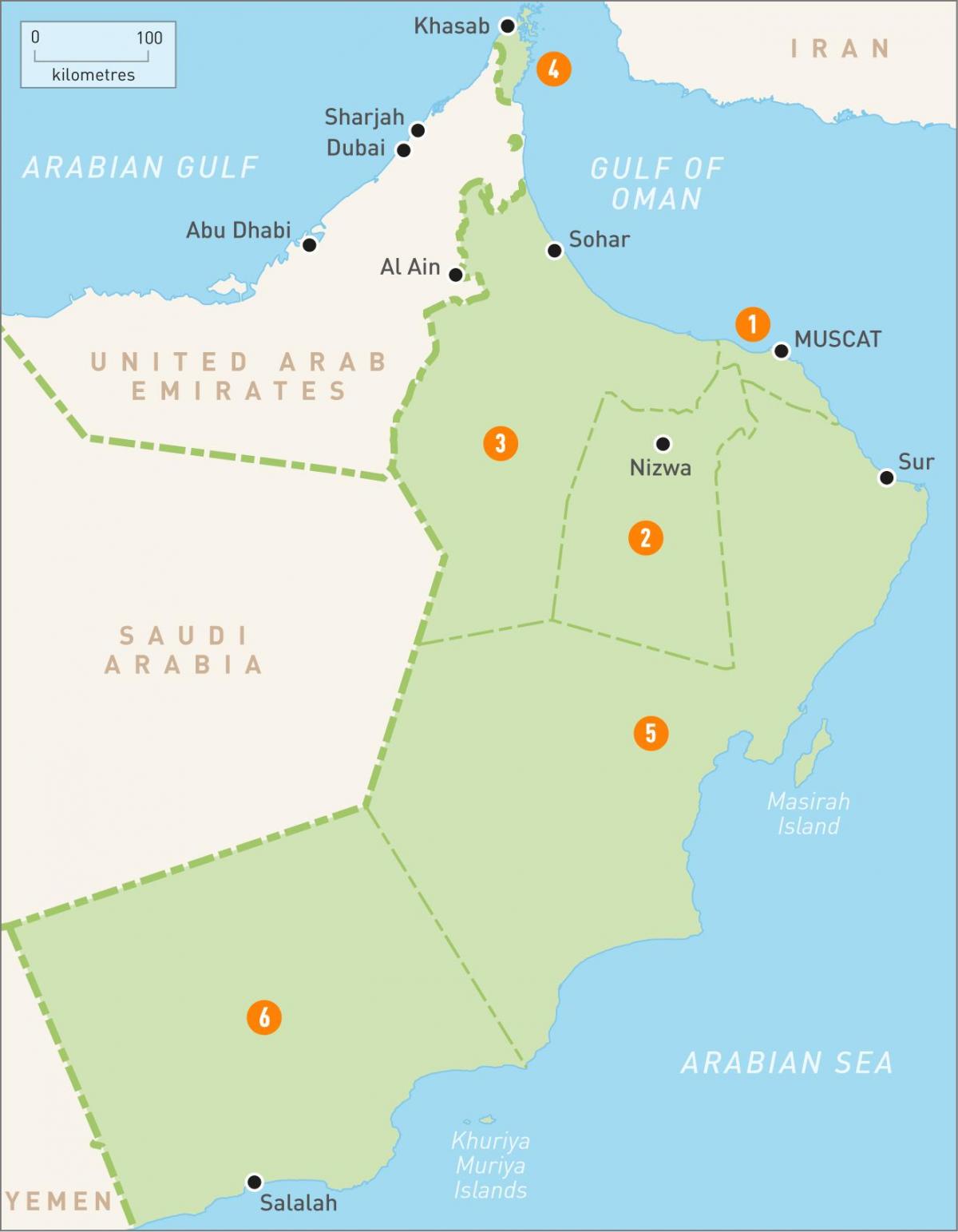 Omán térkép hd