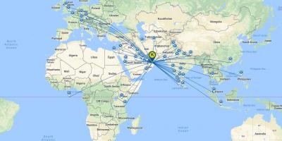 Omán légi járat útvonal térkép