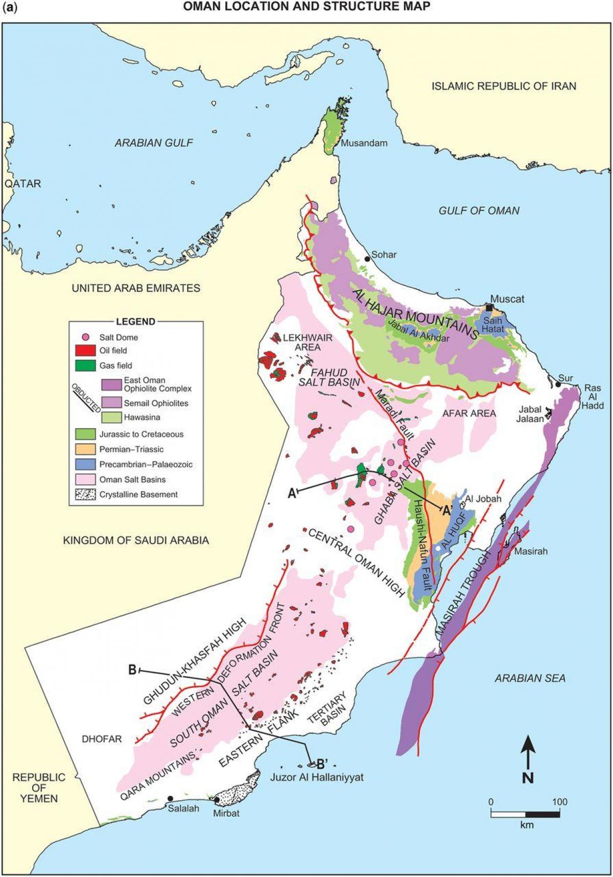 térkép Omán geológia