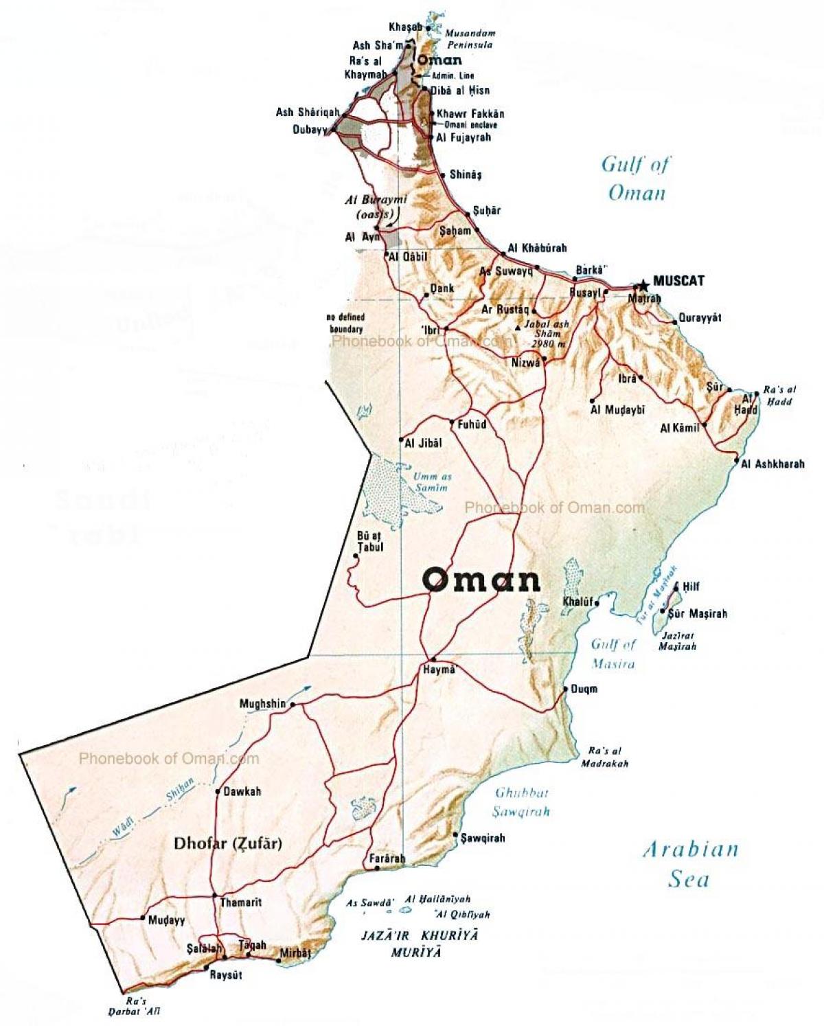 Omán ország térkép